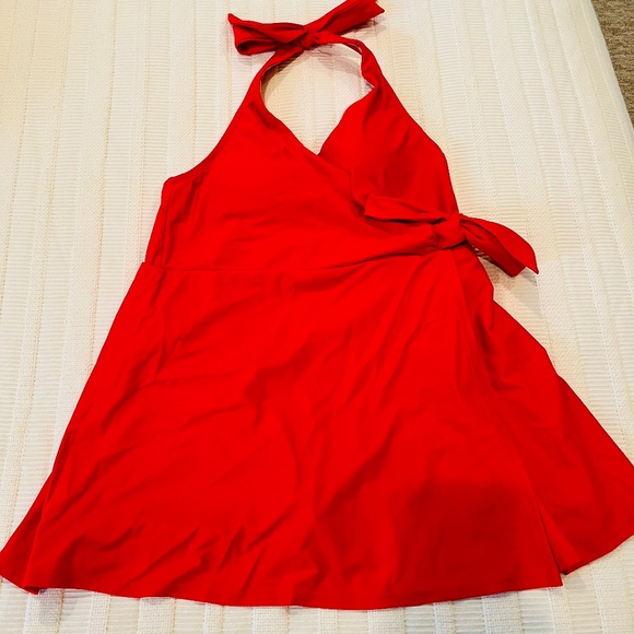 J Crew Red Swim Dress | Size 10 - Picture 1 of 3